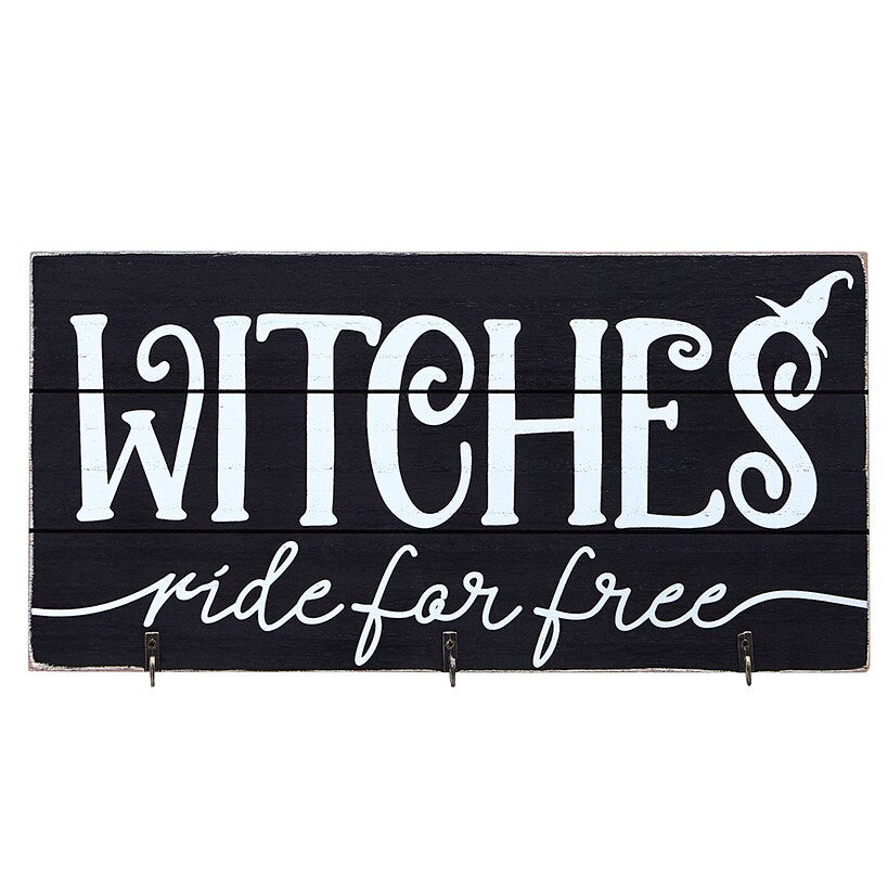 Witches Ride for Free Sign with Brooms