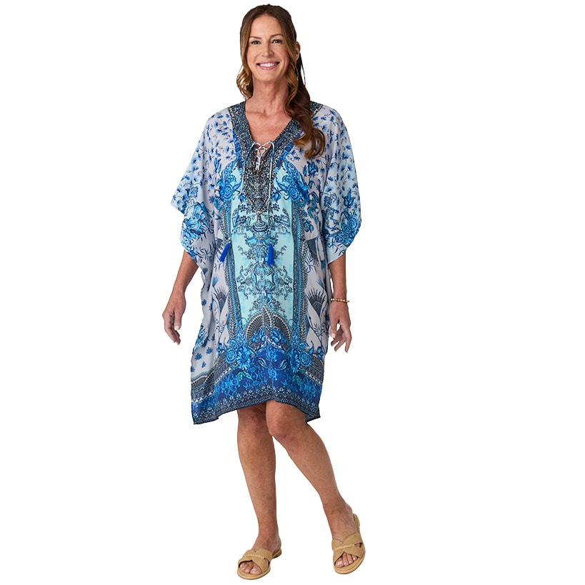 Women's Lace-Up Swimsuit Cover-Up Kaftan