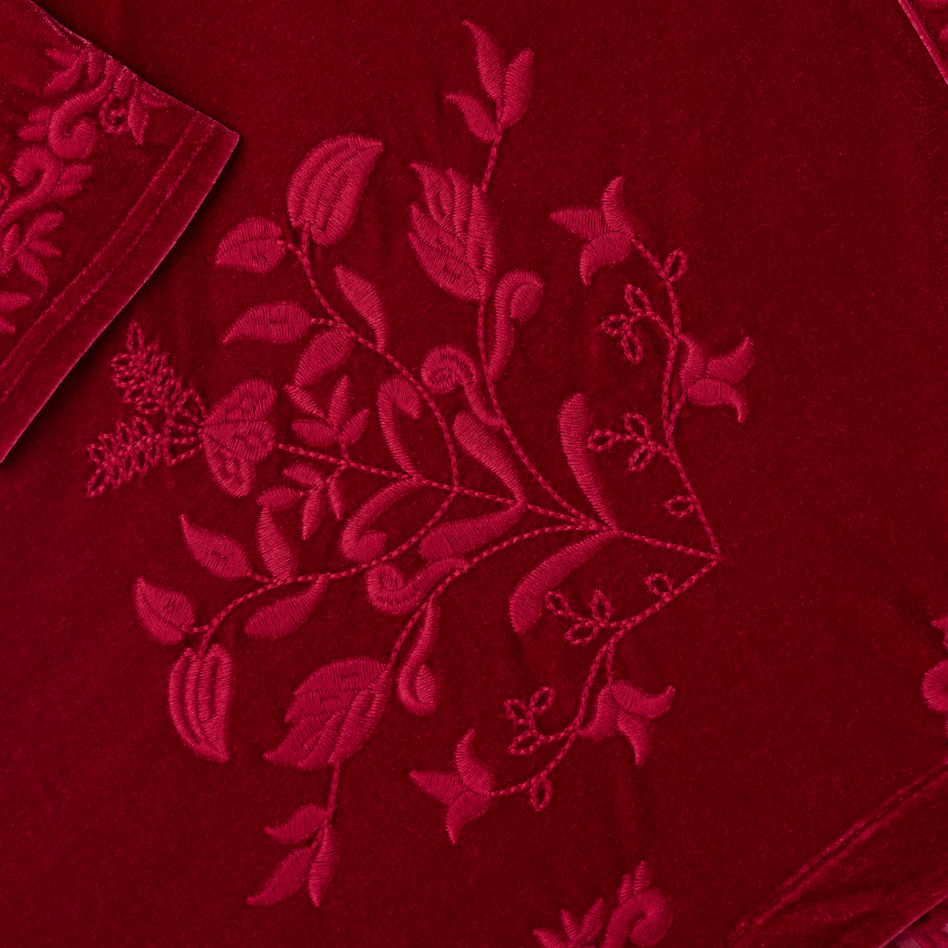 Women's Embroidered Velvet Open Front Cardigan