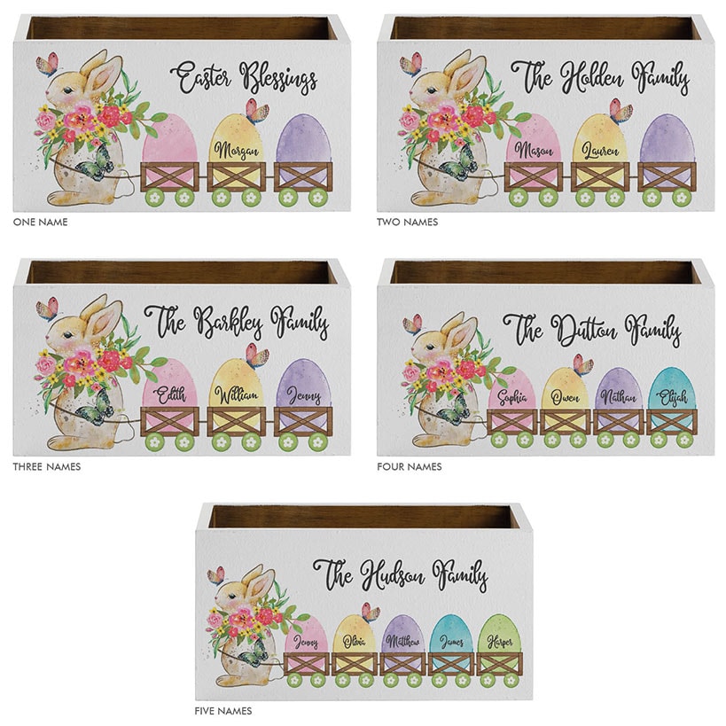 Personalized Easter Bunny with Colorful Eggs Storage Box
