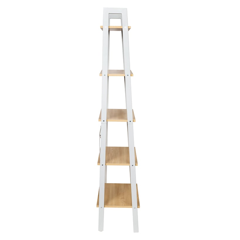 Wood and Metal A-Frame Ladder Shelf 5 Tier