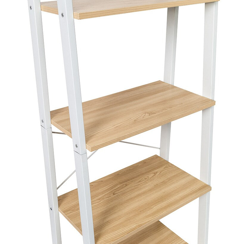 Wood and Metal A-Frame Ladder Shelf 5 Tier
