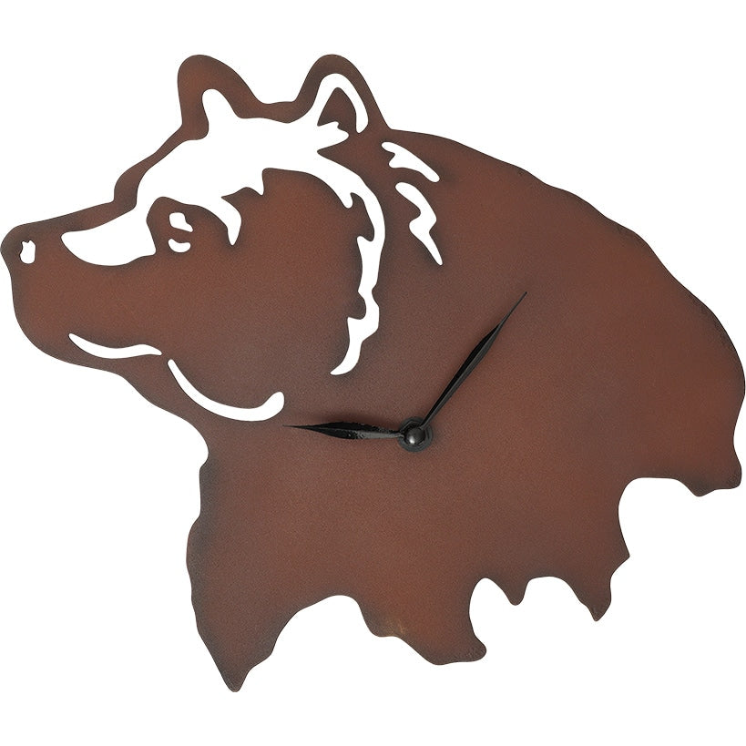 Woodland Clock Animal Silhouette Moose Bear of Eagle