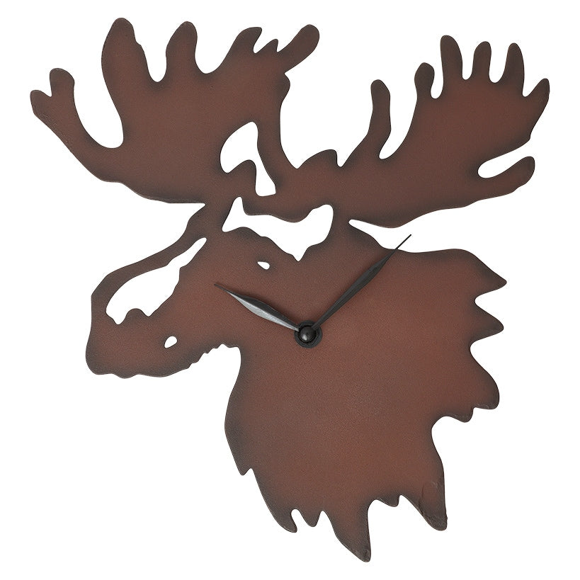 Woodland Clock Animal Silhouette Moose Bear of Eagle