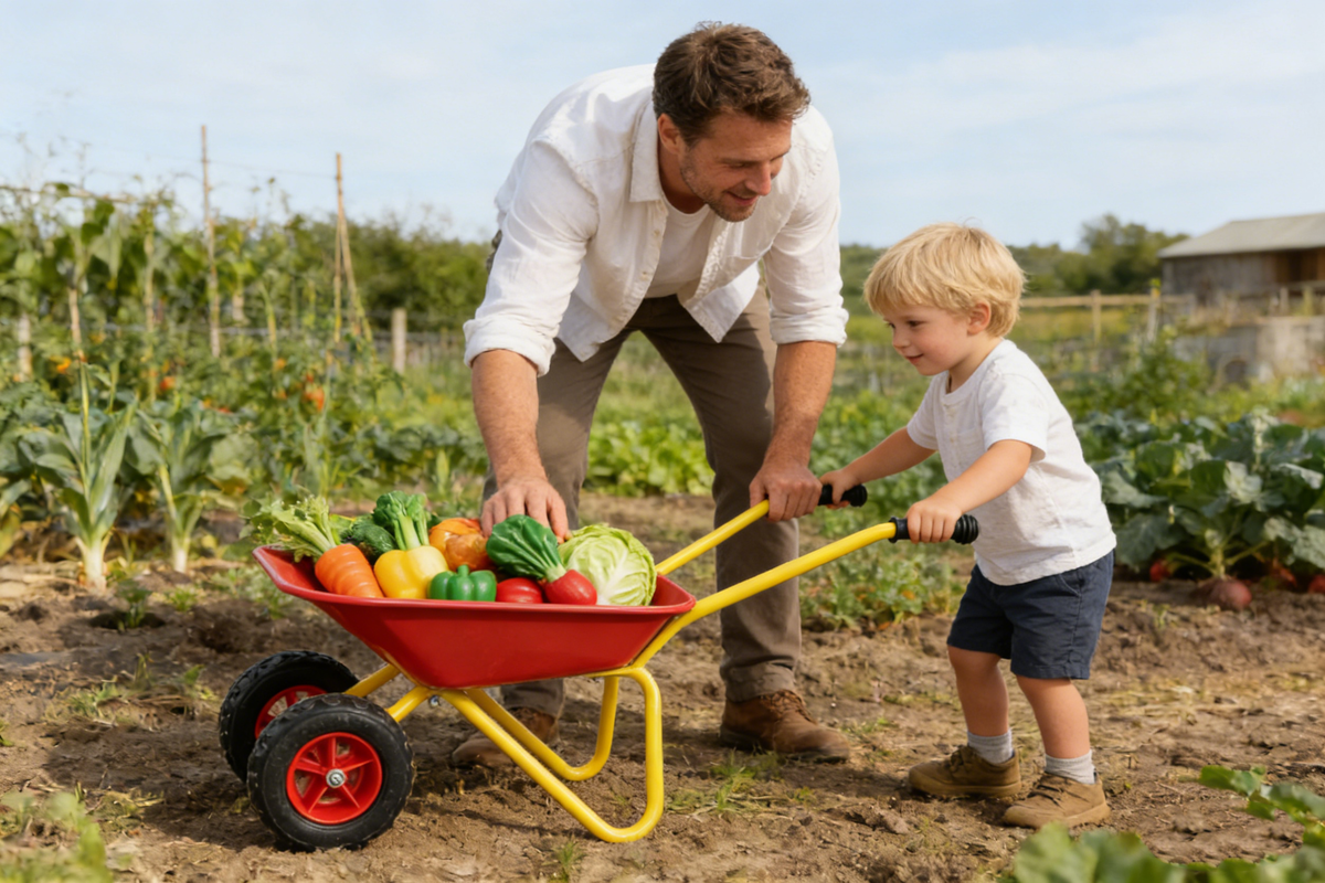 Children's metal trolley, Load-bearing capacity: 33LBS,children's heavy vehicle, metal structure two-wheeled trolley, steel pallet, can be used in gardens, loading leaves, soil, sand, etc. (red) - image 6
