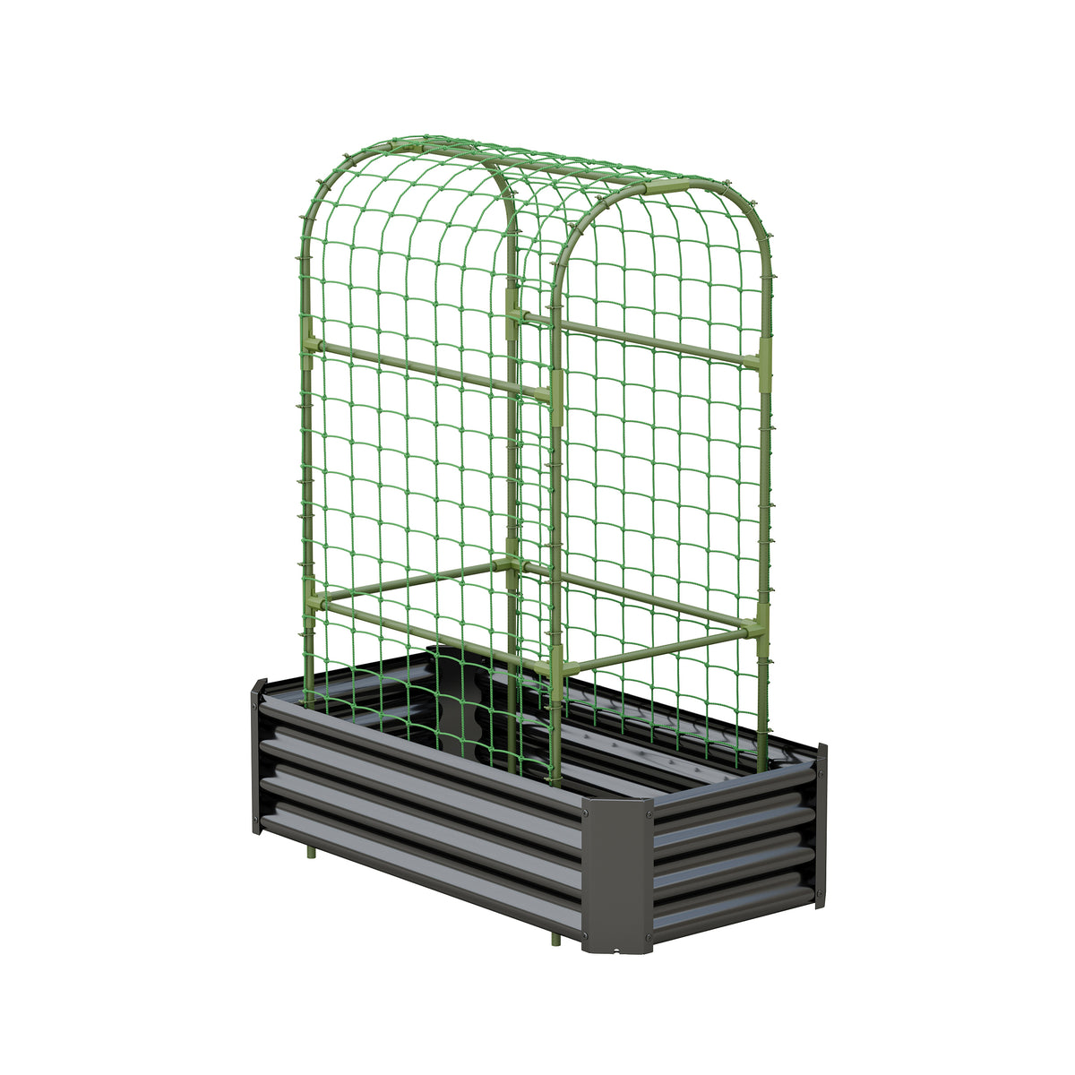 2-in-1 Raised Garden Bed with Trellis - 59" Tall Arch Planter Box for Climbing Plants, Outdoor Galvanized Metal Gardening Bed for Vegetables, Fruits, Flowers (Black, 4x2x1 Ft) - image 11
