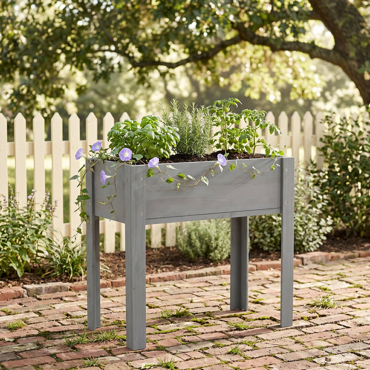 31x31x16 inch Raised Garden Bed with Legs, Elevated Wooden Planter Box for Outdoor Plants Flowers Fruits Vegetable Herb Growing - image 7