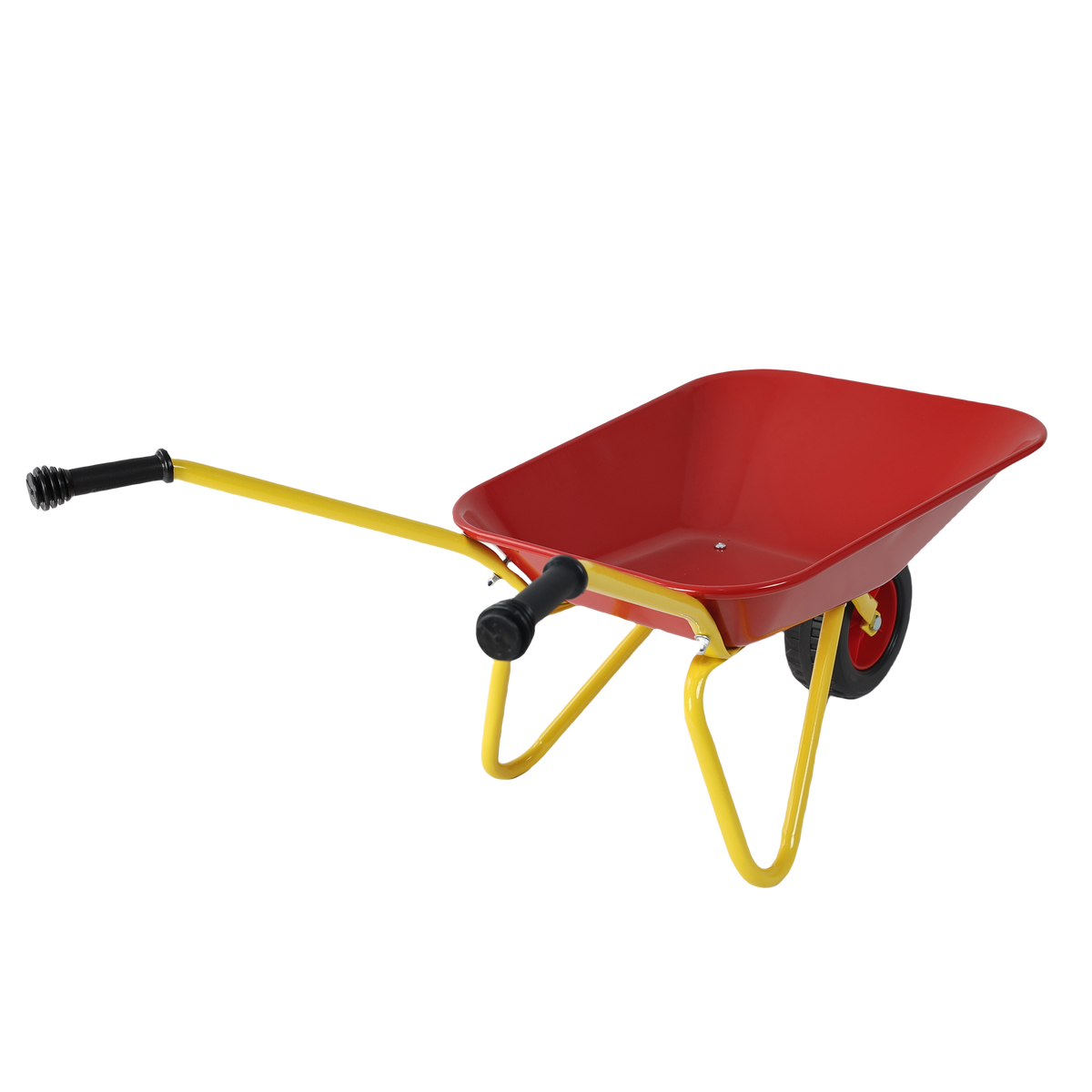 Children's metal wheelbarrow, Maximum load capacity: 33LBS,children's heavy wheelbarrow, metal structure wheelbarrow, steel tray, can be used in gardens, loading leaves, soil, sand, etc. (red) - image 15
