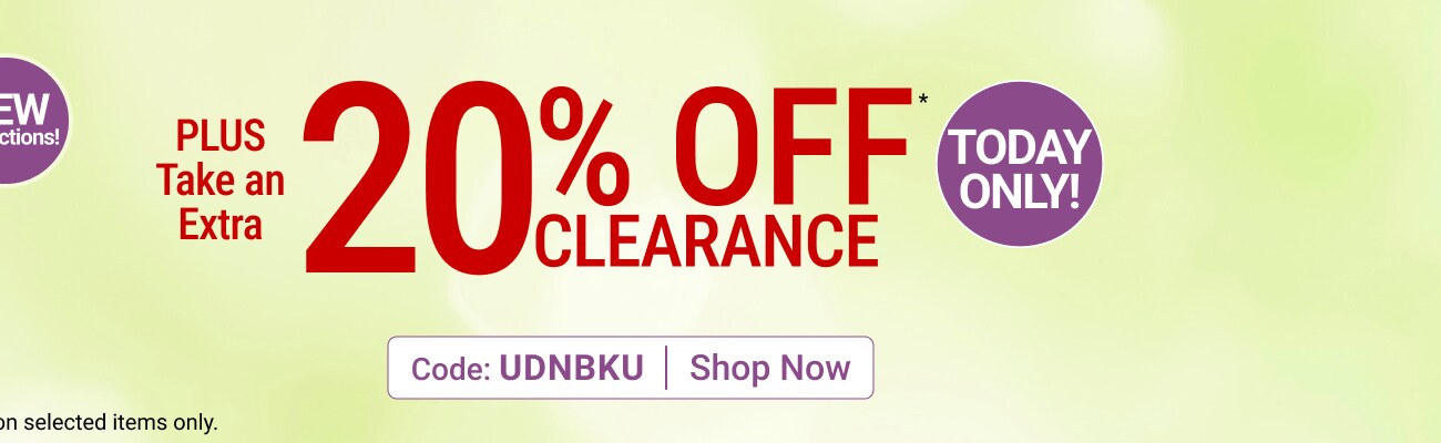 Take and extra 20% off Clearance - Shop now