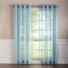 Embroidered Semi-Sheer Panel - Blue 63"