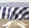 Homespun Cotton Checkered Table Linens - Navy 70" Round Tablecloth