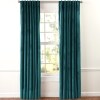 Blackout Velvet Window Curtains - Teal Green 84"
