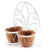 Decorative Wall Planters with Coir Liners - White