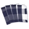 Homespun Cotton Checkered Table Linens - Navy Set of 4 Napkins