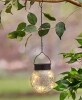 Solar Staked or Hanging Crackle Ball Lights - White Hanging