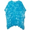 Tie-Dye Lace Trim Cover-Up Caftan - Turquoise S/M