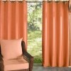 Outdoor Cabana Stripe or Solid Curtain - Terracotta 84" Solid