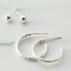 Sterling Silver Hoop & Stud Earring Sets - Silver