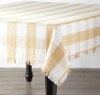 Homespun Cotton Checkered Table Linens - Natural 52" x 72" Tablecloth