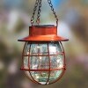 Country Solar Hanging Lanterns - Brown