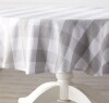 Homespun Cotton Checkered Table Linens - Gray 70" Round Tablecloth