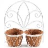 Decorative Wall Planters with Coir Liners - White
