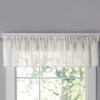 Textured Linen Blend Curtain Ensemble - White Valance