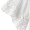 Flutter Sleeve Eyelet Knit Tops - White Medium