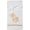 Sets of 2 Waffle Weave Floral Kitchen Towels - Yellow Floral
