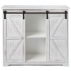 Barn Door-Style Buffet Cabinets - Antique White