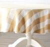 Homespun Cotton Checkered Table Linens - Natural 70" Round Tablecloth