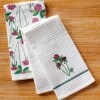 Sets of 2 Waffle Weave Floral Kitchen Towels - Clover Floral