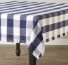 Homespun Cotton Checkered Table Linens - Navy 52" x 72" Tablecloth