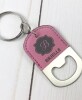 Personalized Bottle Opener Key Chains - Pink Script