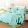 Quilted Damask Bedspread Sets - Seafoam Blue Twin