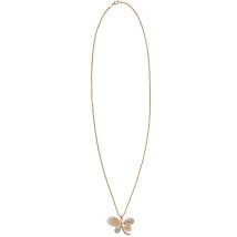 Cat Eye Stone Flower with Gold Chain