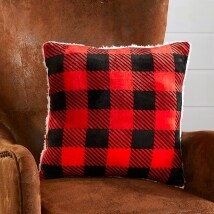 Buffalo Check Accent Pillows - Black/Red Accent Pillow