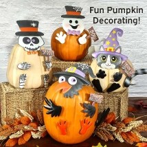 Pumpkin Decorating Kits Metal In Cat Ghost Bird Or Skeleton Characters