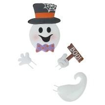Pumpkin Decorating Kits Metal In Cat Ghost Bird Or Skeleton Characters - Ghost