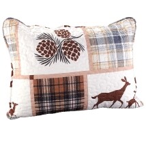 Lodge Plaid Quilted Accent Pillow or Sham - Sham