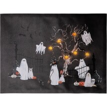 Halloween Canvas Wall Art Lighted Decor In Ghost Skeleton Or Reaper - Ghosts