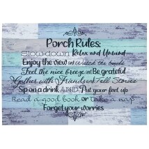 Porch Rules Indoor/Outdoor Area Rug, Accent Rug or Runner Rug - Area