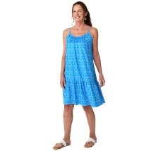 Women's Loose Dress with Spaghetti Straps - Blue Small/Medium