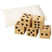 Jumbo Wood Family Game - Indoor/Outdoor Classic - Set of 5 Jumbo Dice