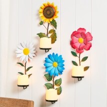 Flower Wall Sconce with LED Candle