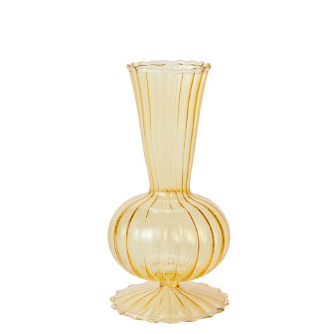 Fluted Ribbed Bud Vase - Small Fluted Ribbed Bud Vase Yellow