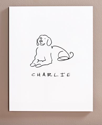 Personalized Dog or Cat Line Drawing Wall Art - 16" x 20"