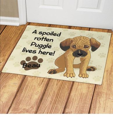 Personalized Spoiled Dog Breed Doormats - Puggle 18" x 24"