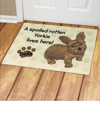 Personalized Spoiled Dog Breed Doormats - Yorkie 18" x 24"