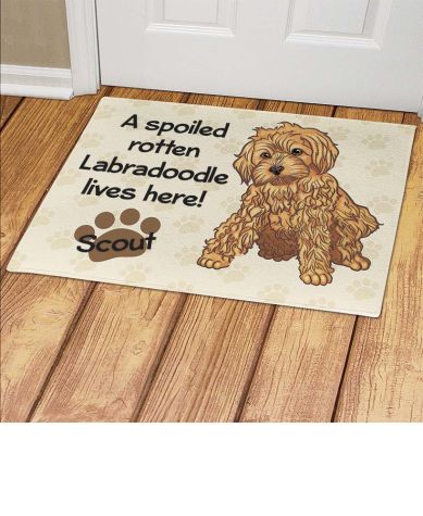 Personalized Spoiled Dog Breed Doormats - Labradoodle